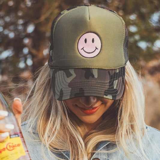 Smiley Camo Trucker Hat